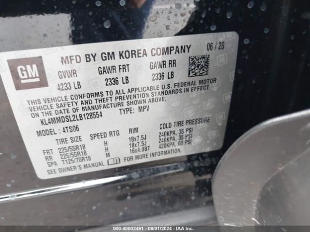 KL4MMDSL2LB128554 Buick Encore Gx Fwd Select