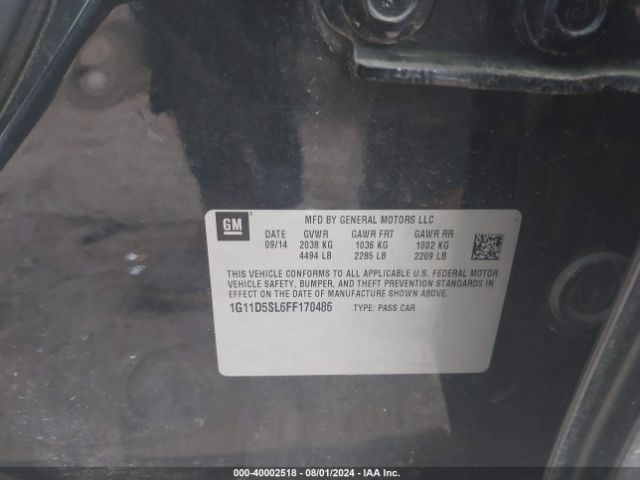 1G11D5SL6FF170486 Chevrolet MALIBU 2LT