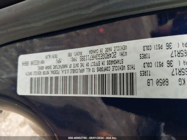 2C4RDGEG3HR711395 Dodge Grand Caravan Gt