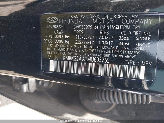 Hyundai Kona Sel 2021 KM8K22AA1MU603765 Image 9