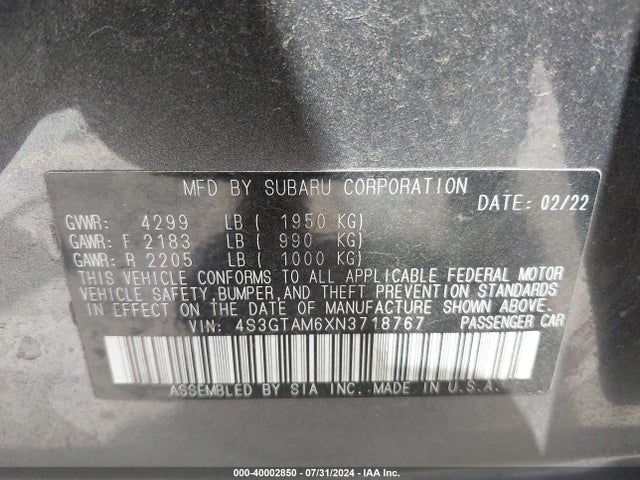 4S3GTAM6XN3718767 Subaru Impreza Sport 5-door