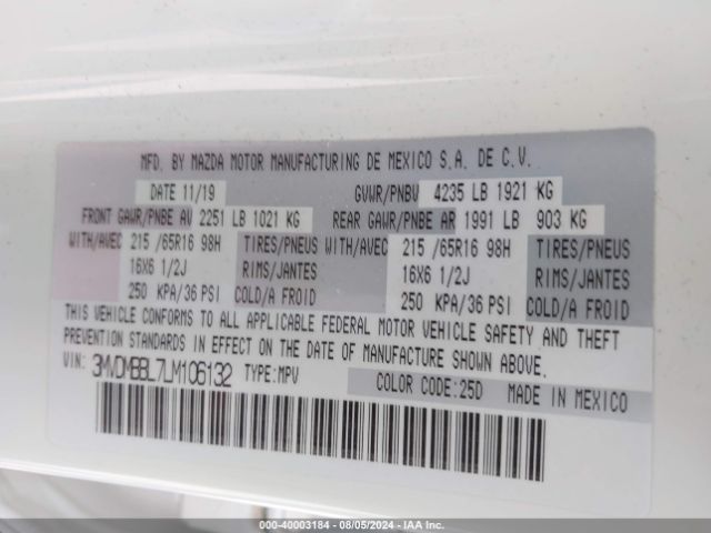 3MVDMBBL7LM106132 Mazda CX-30