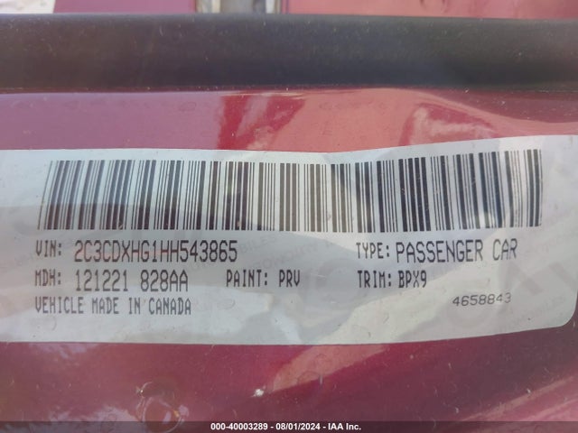 Dodge Charger Sxt Rwd 2017 2C3CDXHG1HH543865 Image 9
