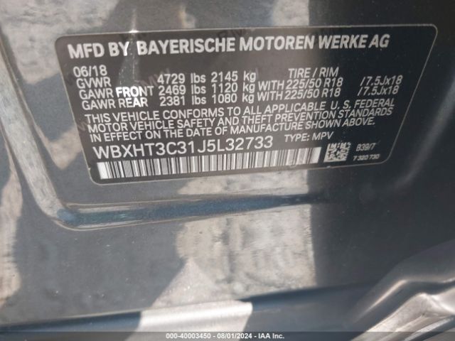 WBXHT3C31J5L32733 BMW X1 Xdrive28i