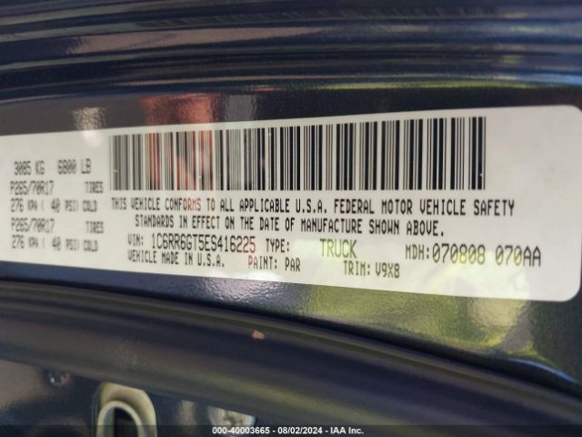 1C6RR6GT5ES416225 RAM 1500 Slt