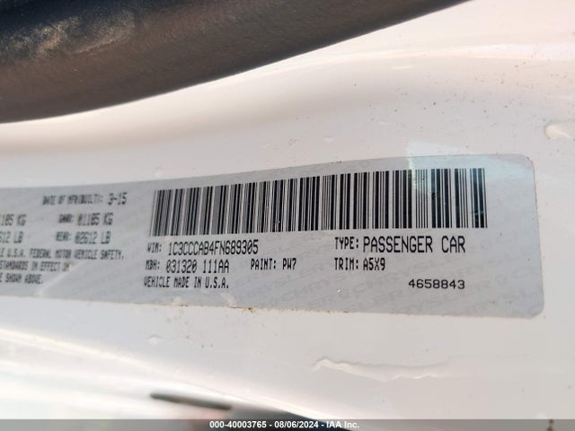 Chrysler 200 Limited 2015 1C3CCCAB4FN689305 Image 9