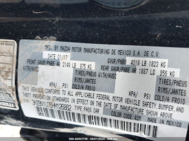 3MZBN1U76HM126862 Mazda Mazda3 Sport