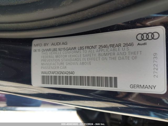 WAUCFAFC6GN042640 Audi A6 2.0t Premium