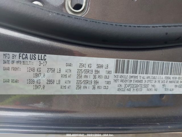 3C4PDDEG6HT615697 Dodge Journey Gt Awd