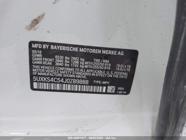 5UXKS4C54J0Z89888 BMW X5 Xdrive35d