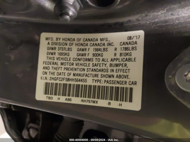 2HGFC2F58HH564455 Honda Civic Lx