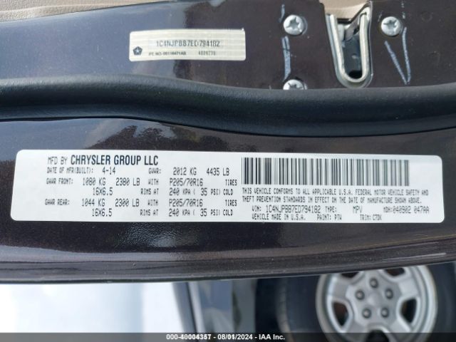 1C4NJPBB7ED794182 Jeep Patriot Sport