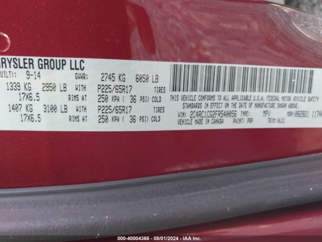 2C4RC1CG2FR540056 Chrysler Town & Country Touring-l