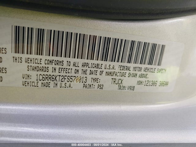 RAM 1500 Express 2015 1C6RR6KT2FS570013 Image 9