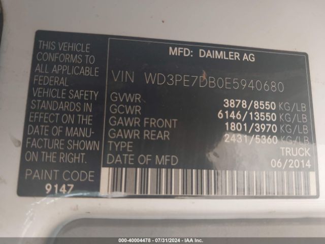 WD3PE7DB0E5940680 Mercedes-Benz Sprinter 2500