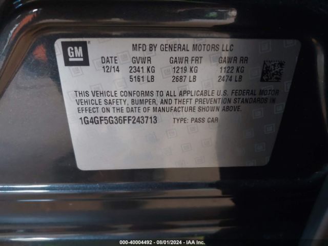1G4GF5G36FF243713 Buick Lacrosse