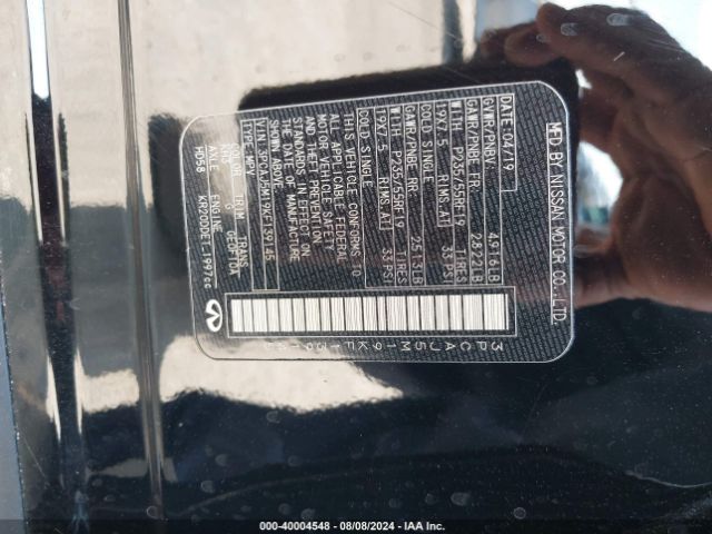3PCAJ5M19KF139145 Infiniti Qx50 Luxe