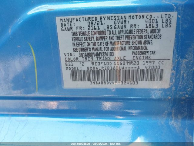 3N1AB8DV4MY324103 Nissan Sentra Sr Xtronic Cvt
