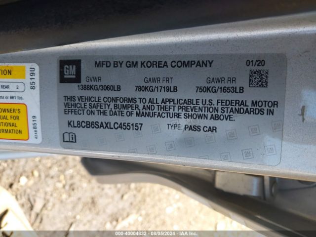 KL8CB6SAXLC455157 Chevrolet Spark Fwd Ls Automatic