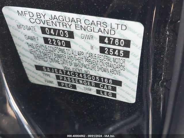 2004 JAGUAR XJ SAJEA74C24SG05166 Photo 8