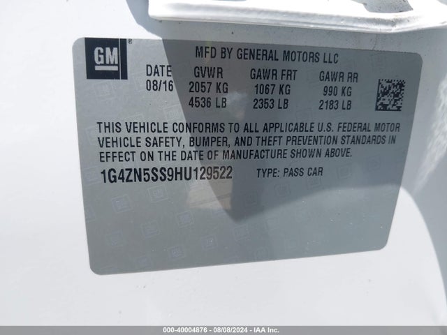 1G4ZN5SS9HU129522 Buick Lacrosse Preferred
