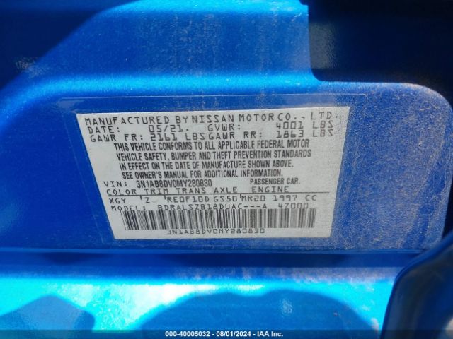 3N1AB8DV0MY280830 Nissan Sentra Sr Xtronic Cvt