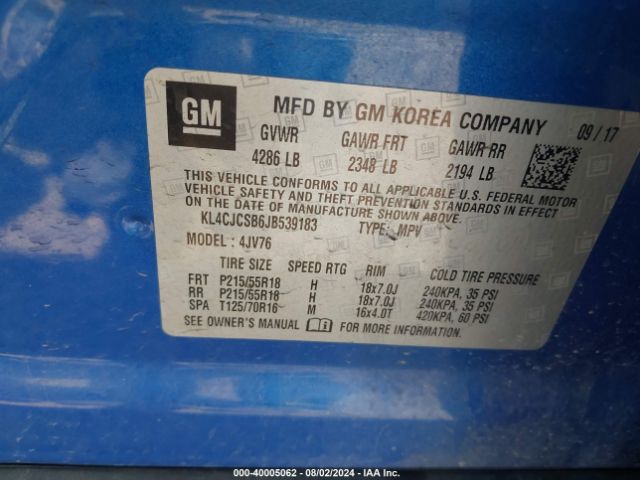 KL4CJCSB6JB539183 Buick Encore Essence