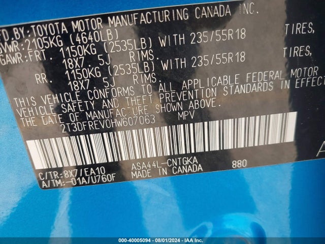 Toyota Rav4 Limited 2017 2T3DFREV0HW607063 Image 9
