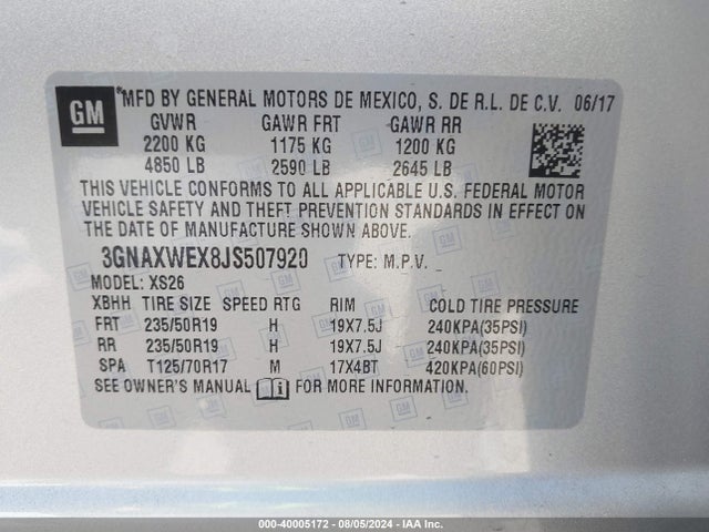 Chevrolet Equinox Premier 2018 3GNAXWEX8JS507920 Image 9