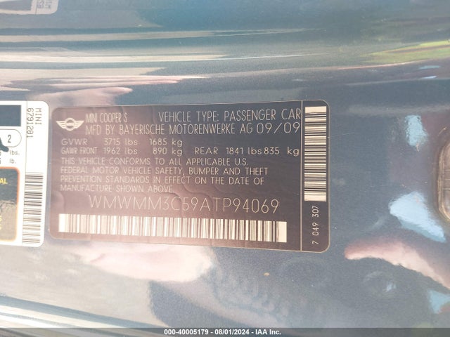 2010 MINI COOPER S CLUBMAN WMWMM3C59ATP94069 Photo 8