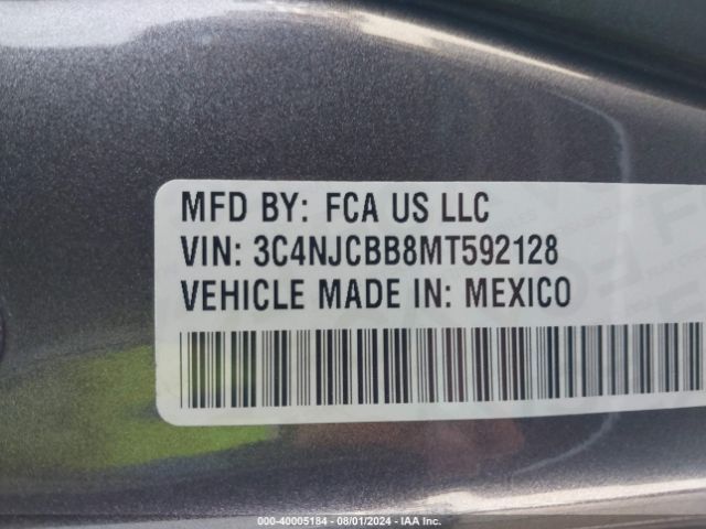 3C4NJCBB8MT592128 Jeep Compass Latitude Fwd