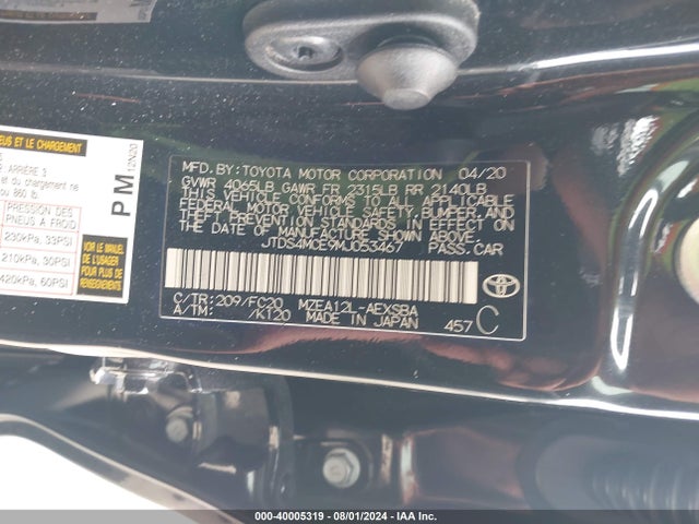 Toyota COROLLA SE 2021 JTDS4MCE9MJ053467 Image 9