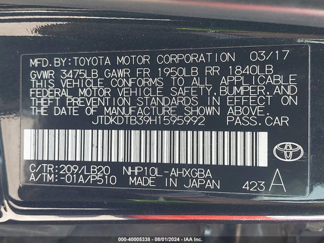 Toyota Prius C Four 2017 JTDKDTB39H1595992 Image 9