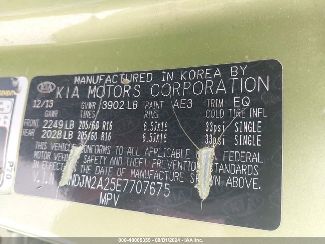 KIA Soul 2014 KNDJN2A25E7707675 Image 9
