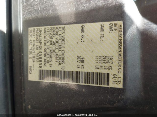 1N4AL3AP4GN358858 Nissan Altima 2.5 S