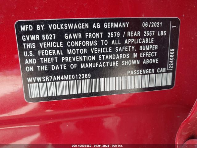WVWSR7AN4ME012369 Volkswagen Arteon 2.0t Sel R-line