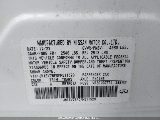 JN1EV7BP0PM511529 Infiniti Q50 LUXE