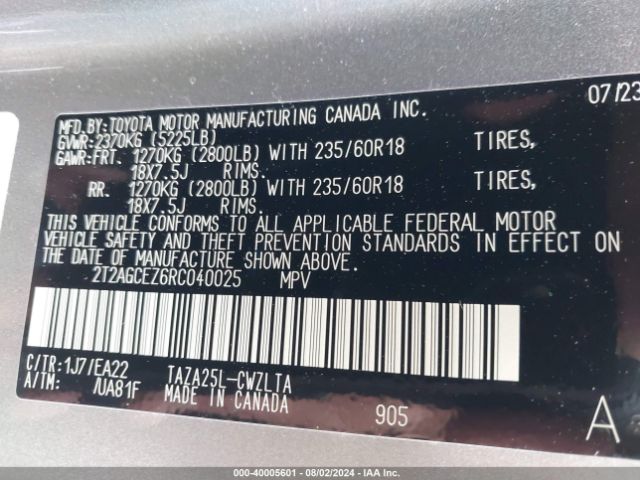 2T2AGCEZ6RC040025 Lexus NX 350