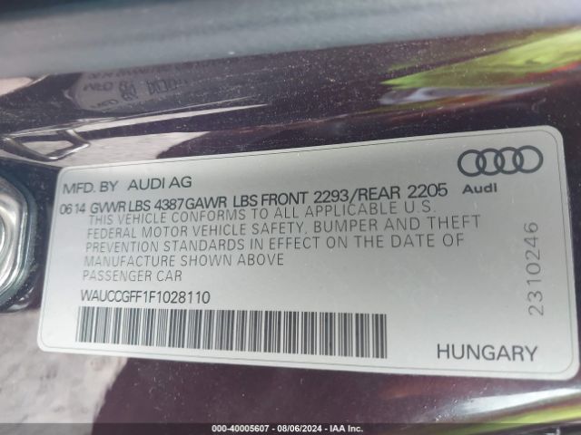 WAUCCGFF1F1028110 Audi A3 1.8t Premium