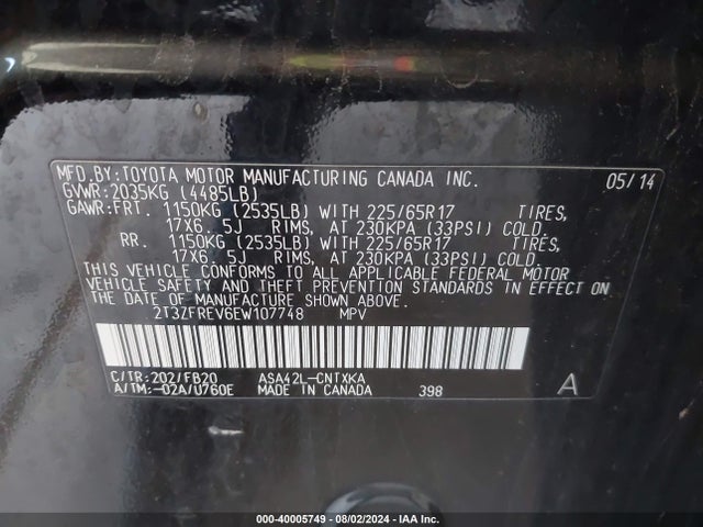 Toyota RAV4 LE 2014 2T3ZFREV6EW107748 Image 9