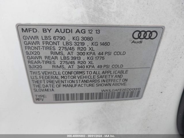 WA1LGAFE2ED013313 Audi Q7 3.0t Premium
