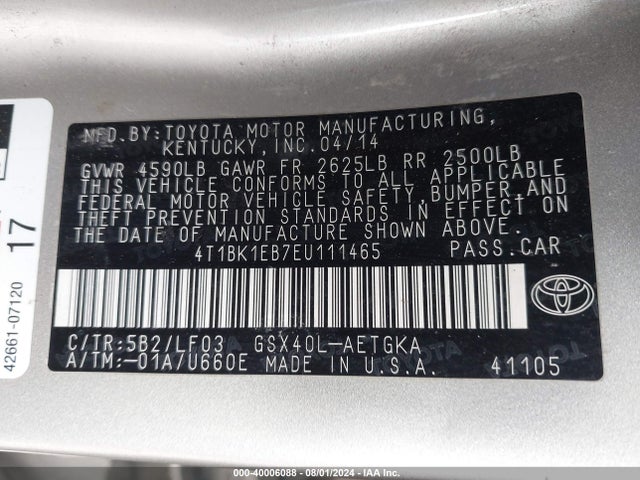 Toyota Avalon Xle Premium 2014 4T1BK1EB7EU111465 Image 9