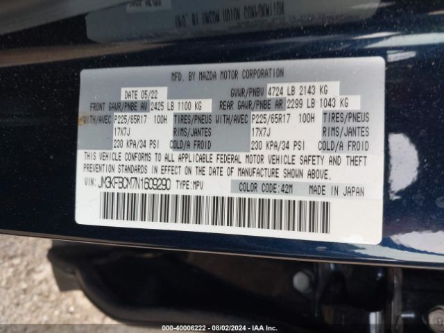 JM3KFBCM7N1609290 Mazda Cx-5 2.5 S Preferred