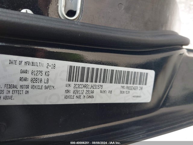 2C3CCARG1JH231579 Chrysler 300 Touring L Awd