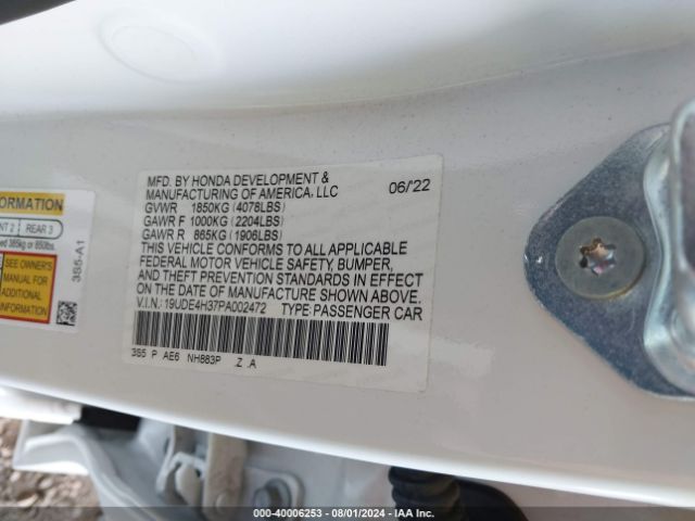 19UDE4H37PA002472 Acura Integra A-spec