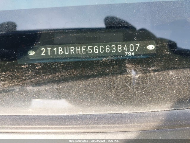 Toyota Corolla S Plus 2016 2T1BURHE5GC638407 Image 9