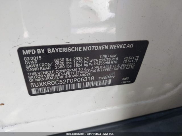 5UXKR0C52F0P06318 BMW X5 Xdrive35i
