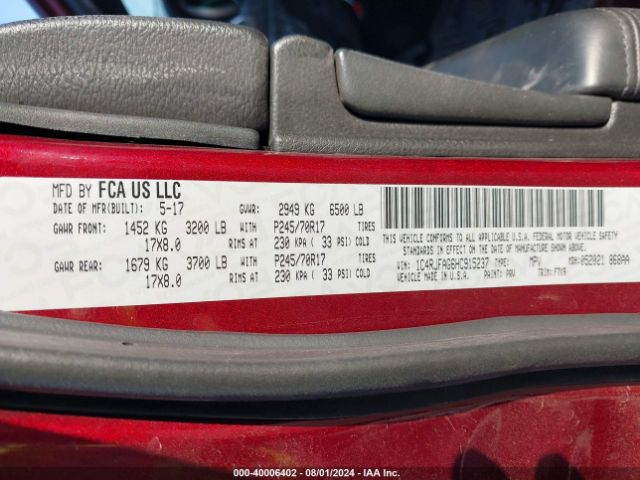1C4RJFAG6HC915237 Jeep Grand Cherokee Laredo 4x4