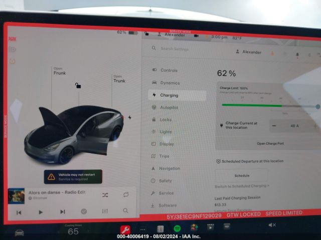 5YJ3E1EC9NF129029 Tesla Model 3 Performance Dual Motor All-wheel Drive