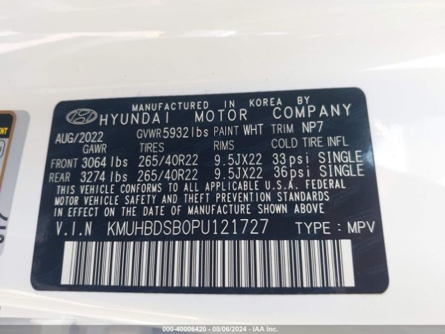 KMUHBDSB0PU121727 Genesis Gv80 2.5t Awd